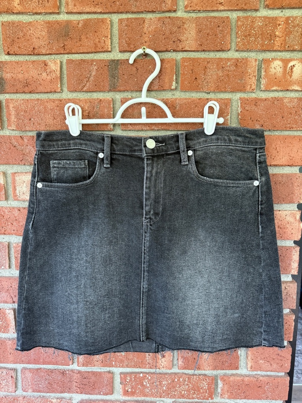 Blank NYC Washed Black Denim Mini Skirt